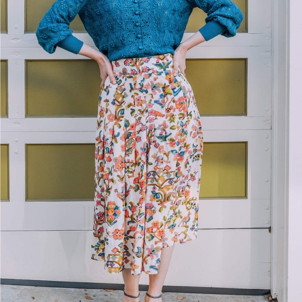 Sezane Floral Midi Skirt - Multicolor - Picture 4 of 12